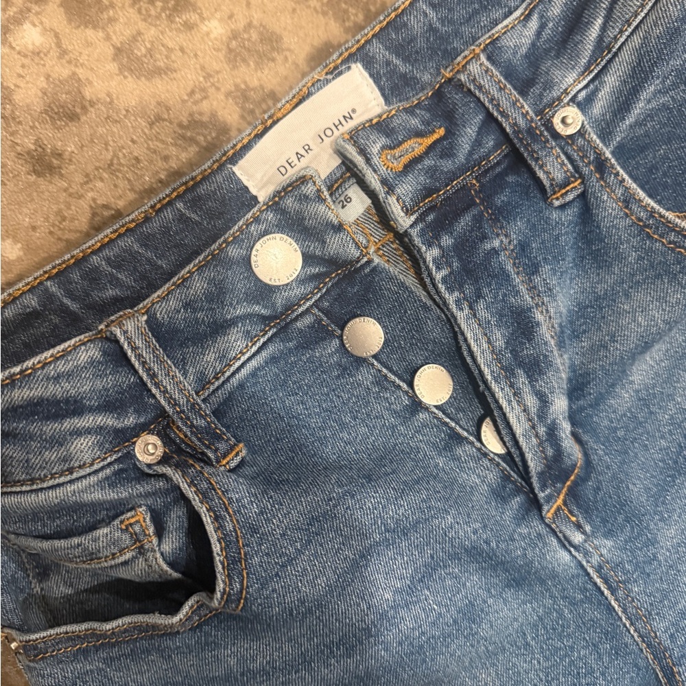 Dear John Blue High-Rise Button-Fly Jeans